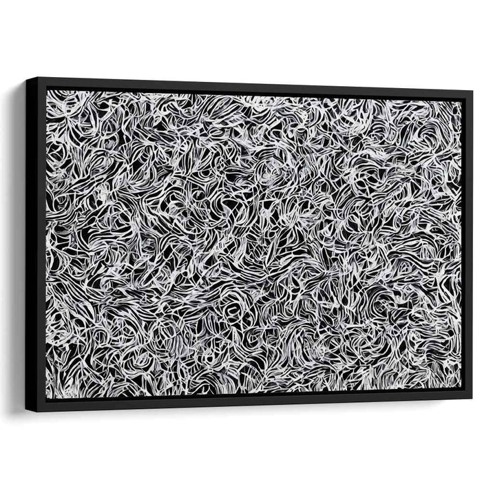 Mesmeric Whorls: Black and White Abstract Canvas Art Print