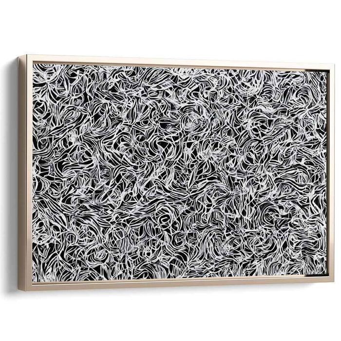 Mesmeric Whorls: Black and White Abstract Canvas Art Print