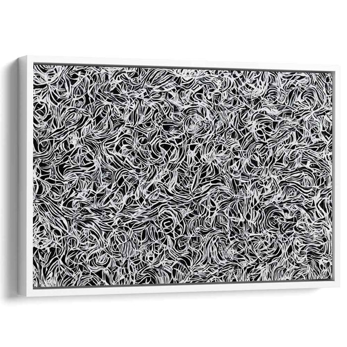 Mesmeric Whorls: Black and White Abstract Canvas Art Print