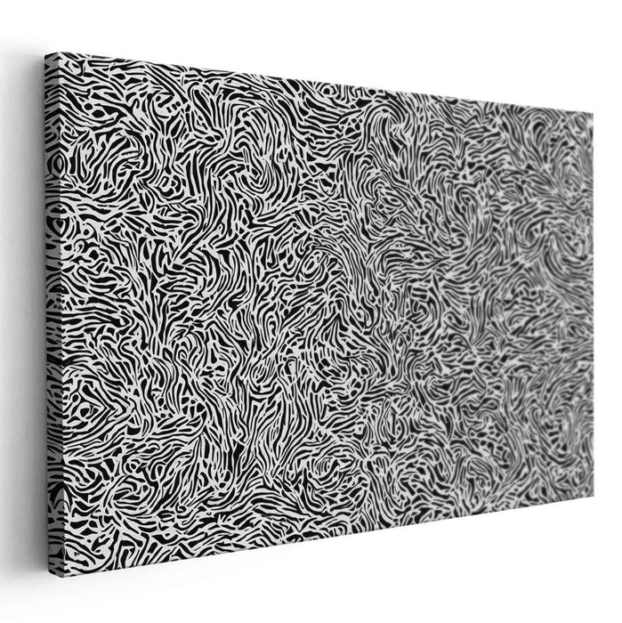 Ink Drips on Silence: Monochromatic Abstract Line Art Canvas Print