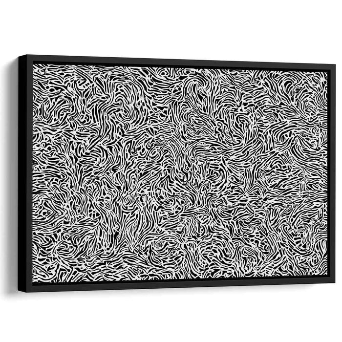 Ink Drips on Silence: Monochromatic Abstract Line Art Canvas Print