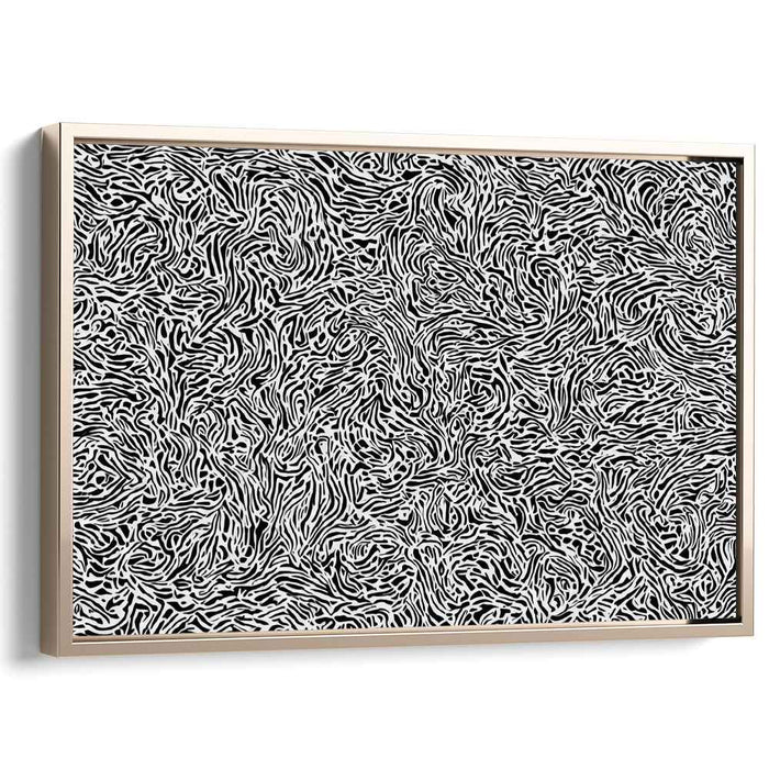 Ink Drips on Silence: Monochromatic Abstract Line Art Canvas Print