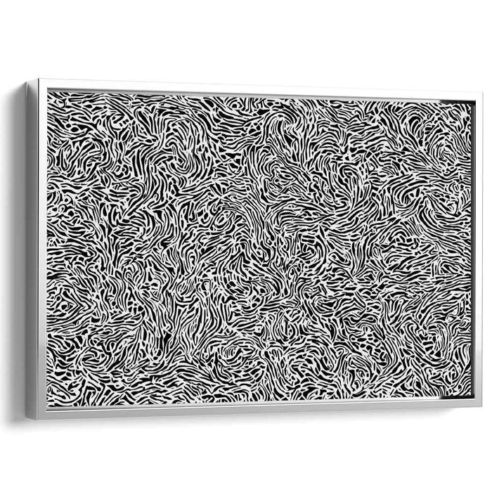 Ink Drips on Silence: Monochromatic Abstract Line Art Canvas Print
