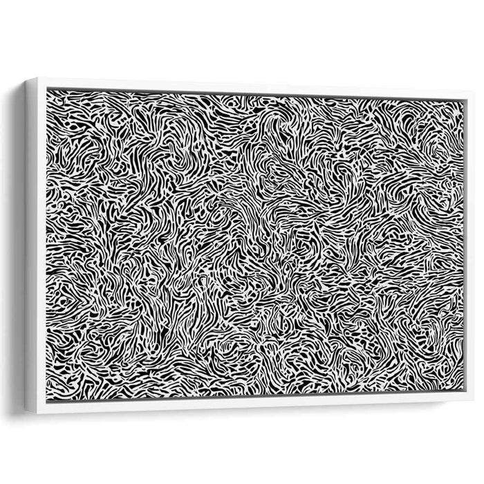 Ink Drips on Silence: Monochromatic Abstract Line Art Canvas Print
