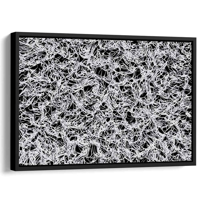 Whispers of Contrast: Black and White Abstract Line Art Canvas Print