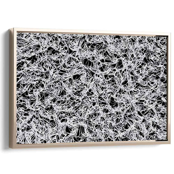 Whispers of Contrast: Black and White Abstract Line Art Canvas Print