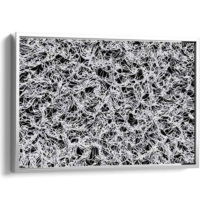 Whispers of Contrast: Black and White Abstract Line Art Canvas Print
