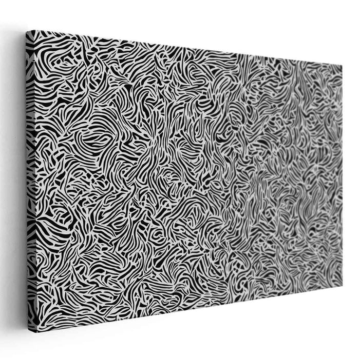 Striped Abstraction: Abstract Zebra Lines Canvas Art Print