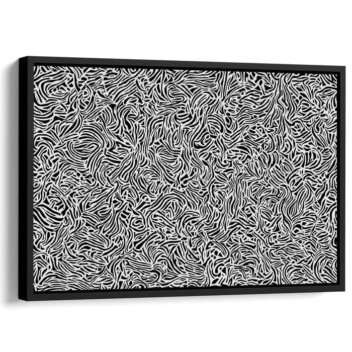 Striped Abstraction: Abstract Zebra Lines Canvas Art Print