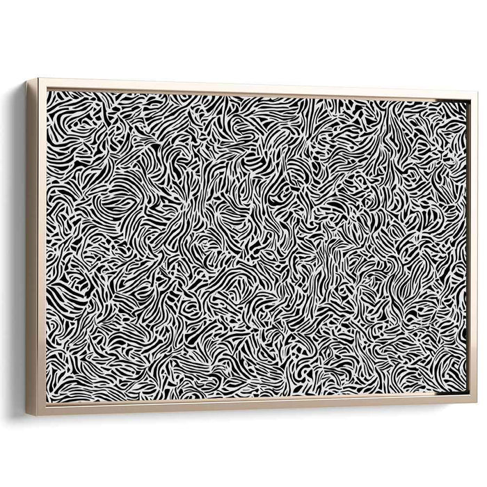 Striped Abstraction: Abstract Zebra Lines Canvas Art Print