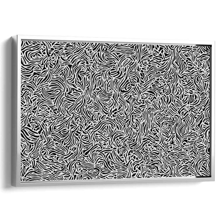 Striped Abstraction: Abstract Zebra Lines Canvas Art Print