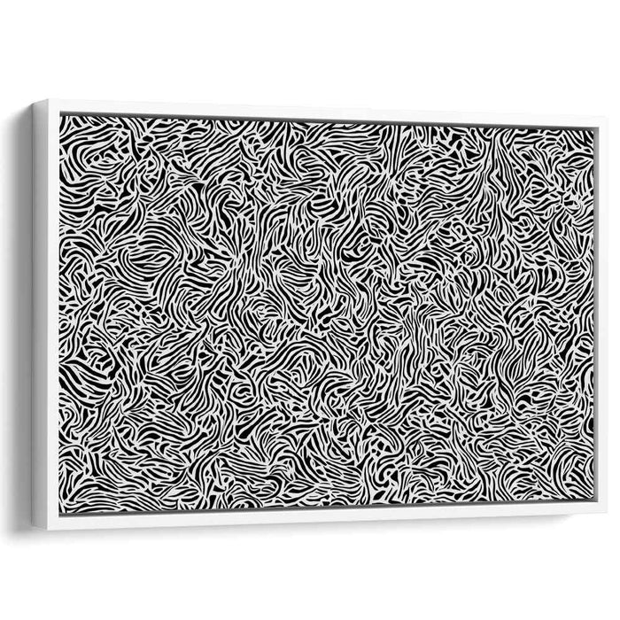 Striped Abstraction: Abstract Zebra Lines Canvas Art Print