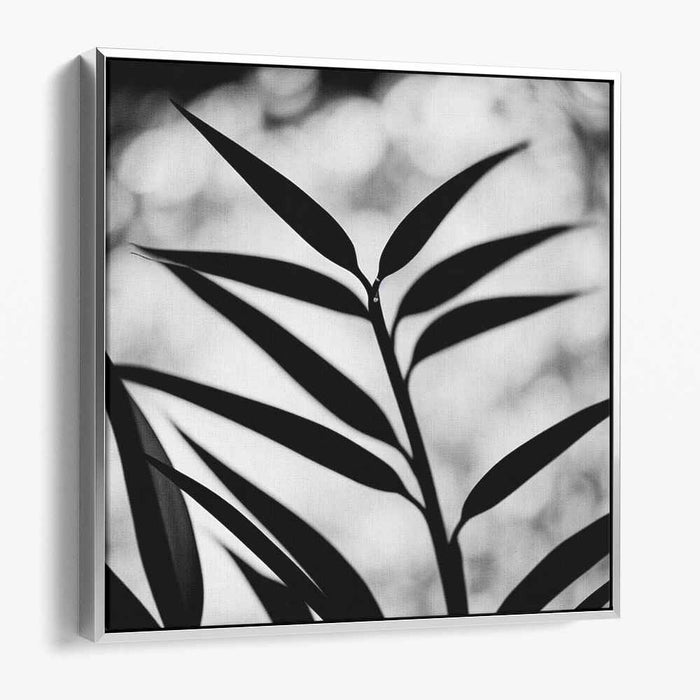 Inkwell Secrets Revealed: Monochrome Leaf Silhouette Canvas Art