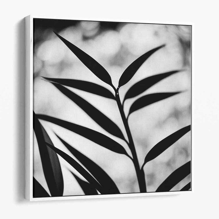 Inkwell Secrets Revealed: Monochrome Leaf Silhouette Canvas Art