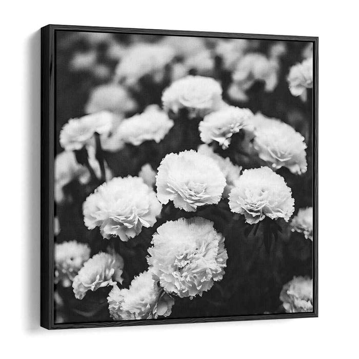 Monochrome Petal Sketch: Black and White Floral Canvas Art Print