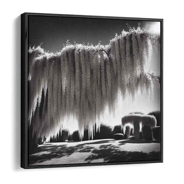 Monochrome Garden Whispers: Monochrome Garden Whispers Canvas Art Print