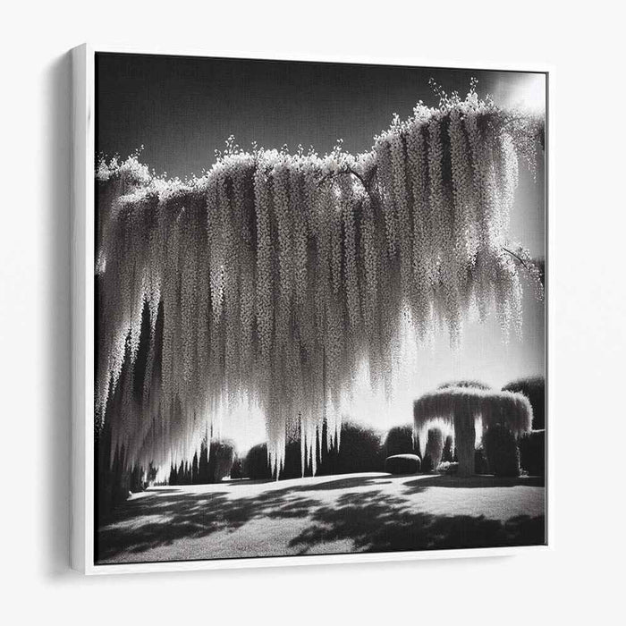 Monochrome Garden Whispers: Monochrome Garden Whispers Canvas Art Print