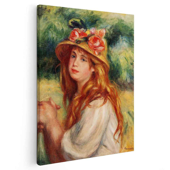 Blond in a Straw Hat(Seated Girl) by Pierre-Auguste Renoir