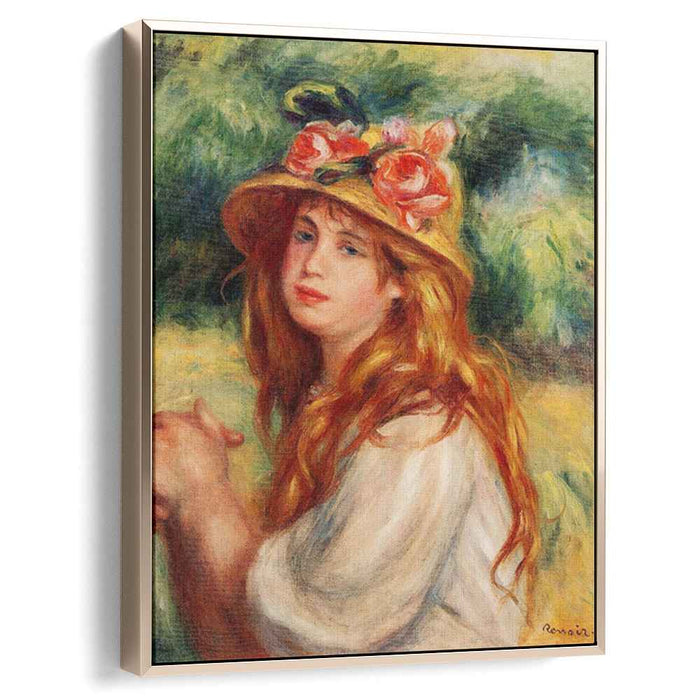 Blond in a Straw Hat(Seated Girl) by Pierre-Auguste Renoir