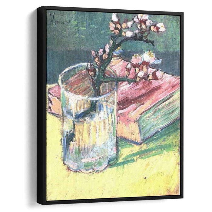 Blossoming Almond Branch in a Glass with a Book (1888) by Vincent van Gogh