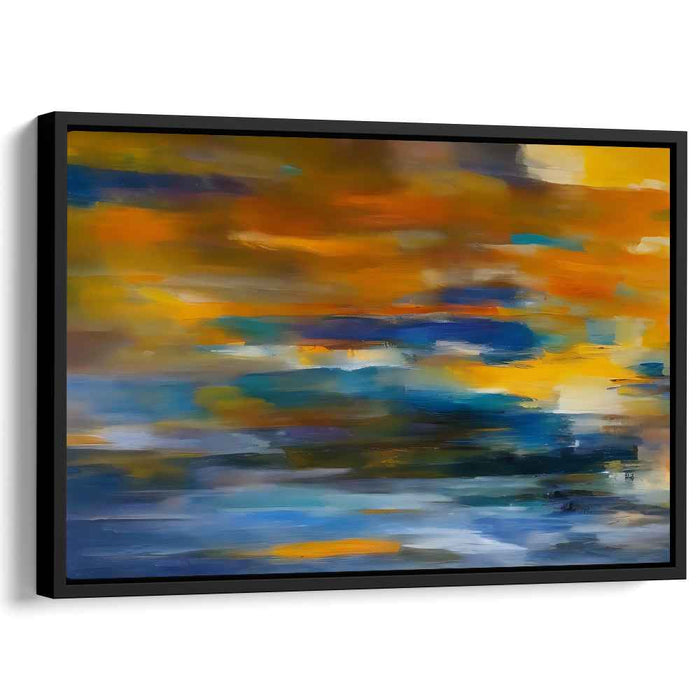 Color Dance: Abstract Expressionist Blue and Orange Canvas Art Print