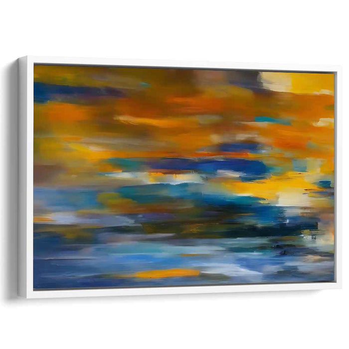 Color Dance: Abstract Expressionist Blue and Orange Canvas Art Print