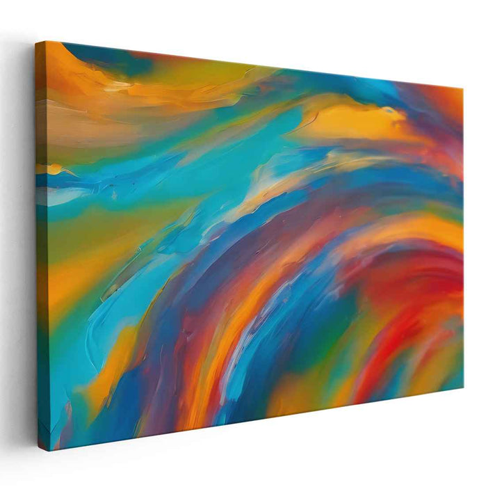 Abstract Gemstone Luminescence: Abstract Expressionist Color Burst Canvas Art Print