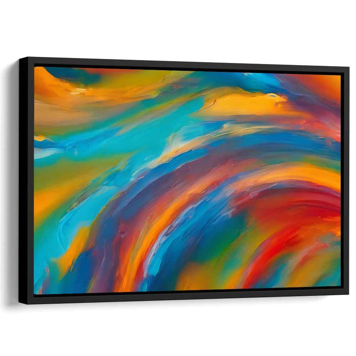 Abstract Gemstone Luminescence: Abstract Expressionist Color Burst Canvas Art Print