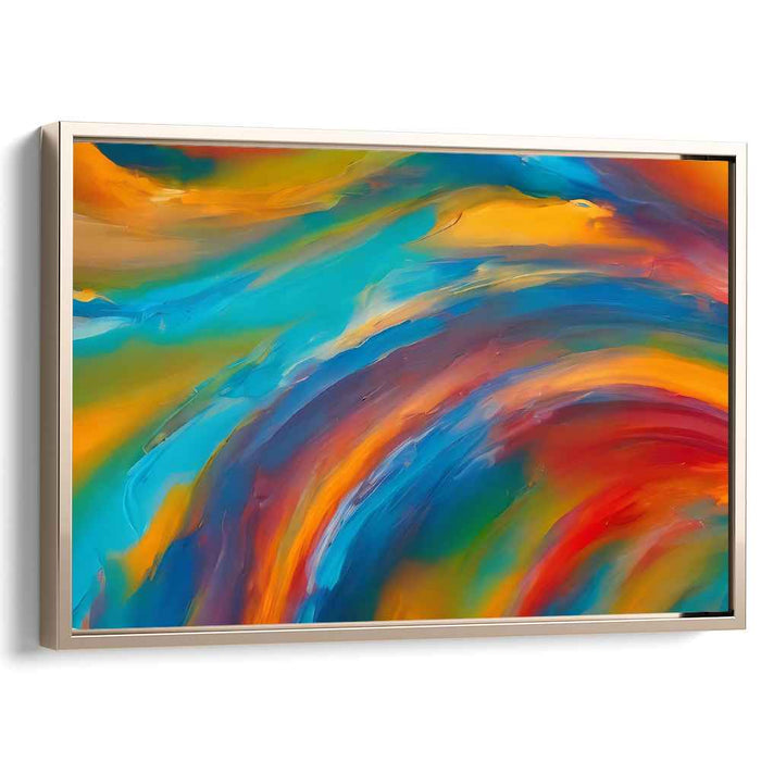 Abstract Gemstone Luminescence: Abstract Expressionist Color Burst Canvas Art Print