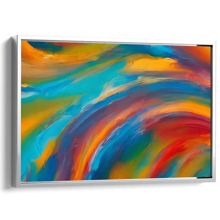 Abstract Gemstone Luminescence: Abstract Expressionist Color Burst Canvas Art Print