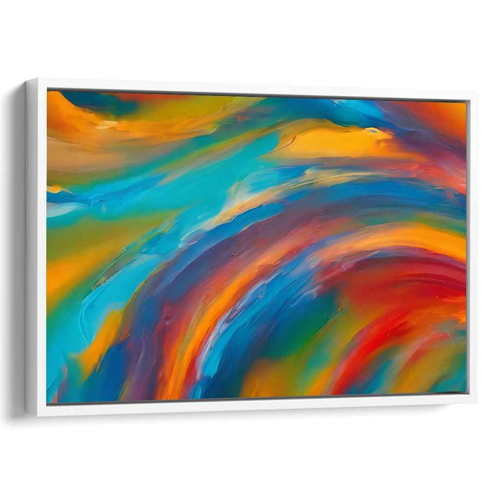 Abstract Gemstone Luminescence: Abstract Expressionist Color Burst Canvas Art Print