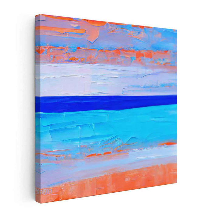 Whispers in Cyan Dream: Vivid Abstract Expressionist Blue and White Canvas Art