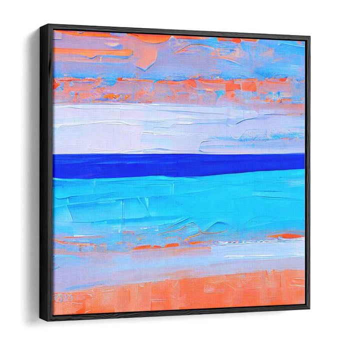 Whispers in Cyan Dream: Vivid Abstract Expressionist Blue and White Canvas Art