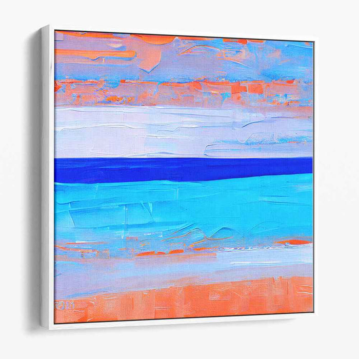 Whispers in Cyan Dream: Vivid Abstract Expressionist Blue and White Canvas Art
