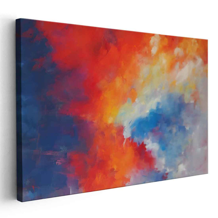 Velocity of Chroma: Dynamic Abstract Red and Blue Canvas Art