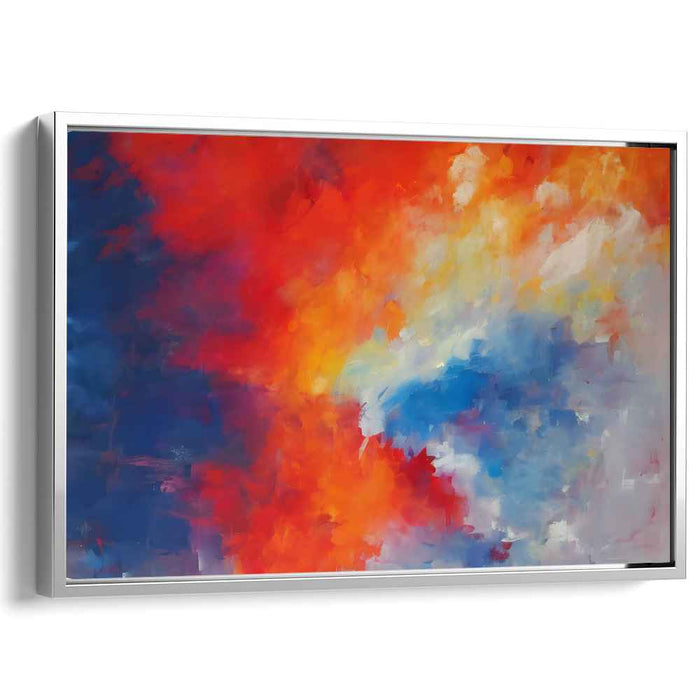 Velocity of Chroma: Dynamic Abstract Red and Blue Canvas Art