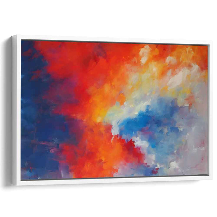 Velocity of Chroma: Dynamic Abstract Red and Blue Canvas Art