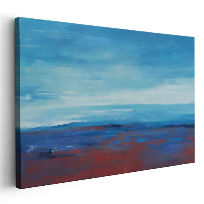 Vast Terrain Symphony: Expansive Sky and Earthy Landscape Canvas Art Print