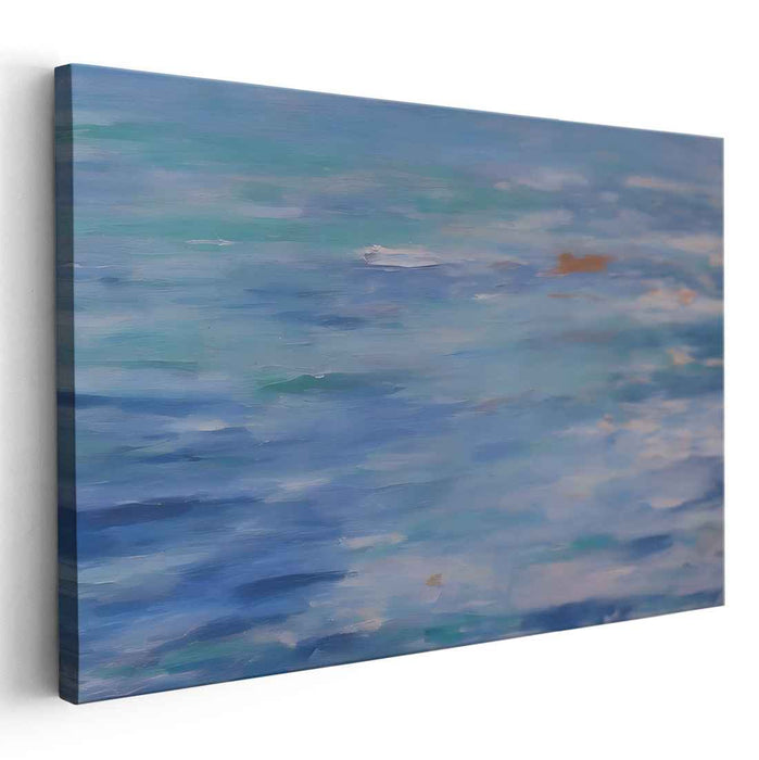 Tranquil Aqua Dreamscapes: Serene Blue Water Impressions Canvas Art Print