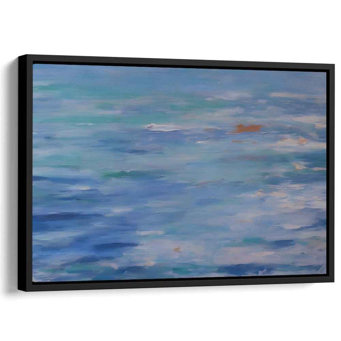 Tranquil Aqua Dreamscapes: Serene Blue Water Impressions Canvas Art Print