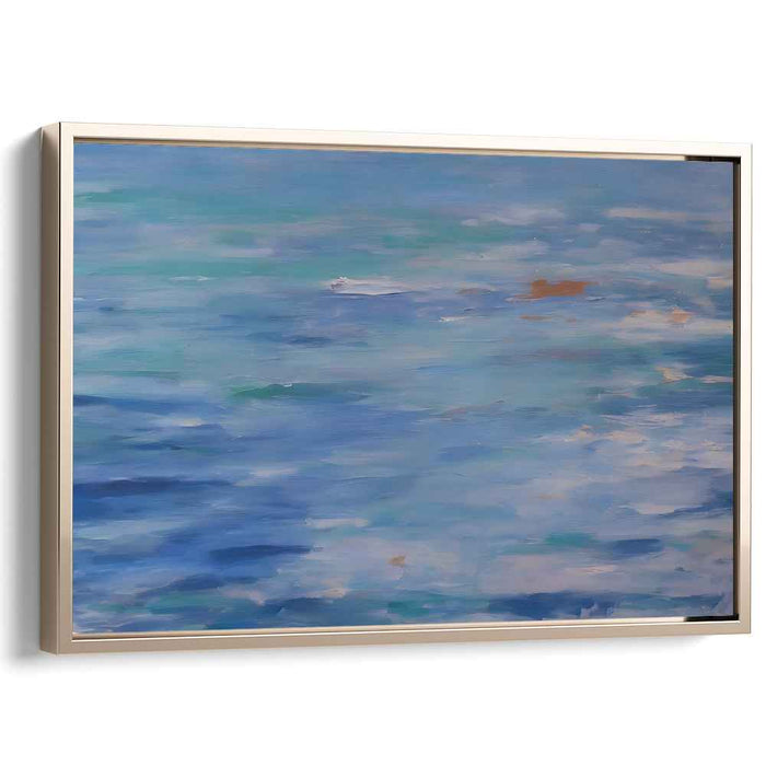 Tranquil Aqua Dreamscapes: Serene Blue Water Impressions Canvas Art Print