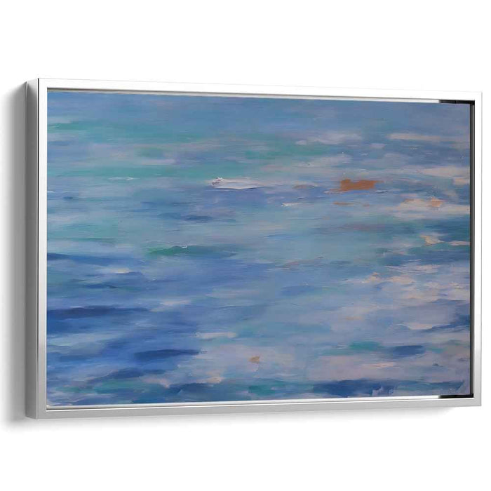Tranquil Aqua Dreamscapes: Serene Blue Water Impressions Canvas Art Print