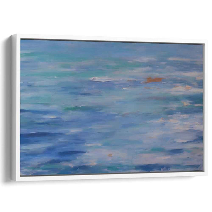 Tranquil Aqua Dreamscapes: Serene Blue Water Impressions Canvas Art Print