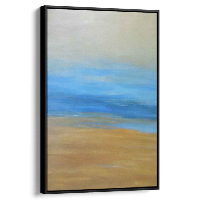 Aqua Sands Symphony: Abstract Seascape in Blue and Brown Canvas Art