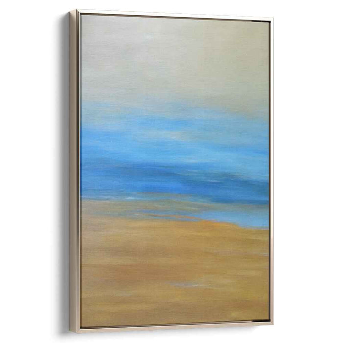 Aqua Sands Symphony: Abstract Seascape in Blue and Brown Canvas Art