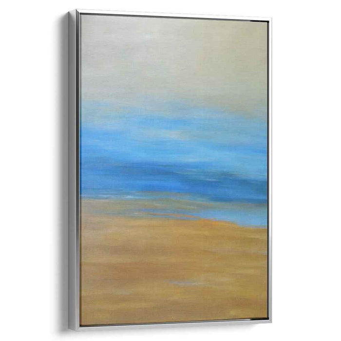 Aqua Sands Symphony: Abstract Seascape in Blue and Brown Canvas Art