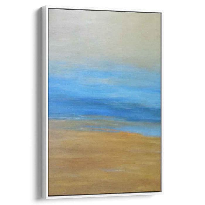 Aqua Sands Symphony: Abstract Seascape in Blue and Brown Canvas Art