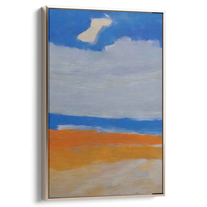 Twilight Horizon Minimalism: Minimalist Blue Sky and Sunset Canvas Art