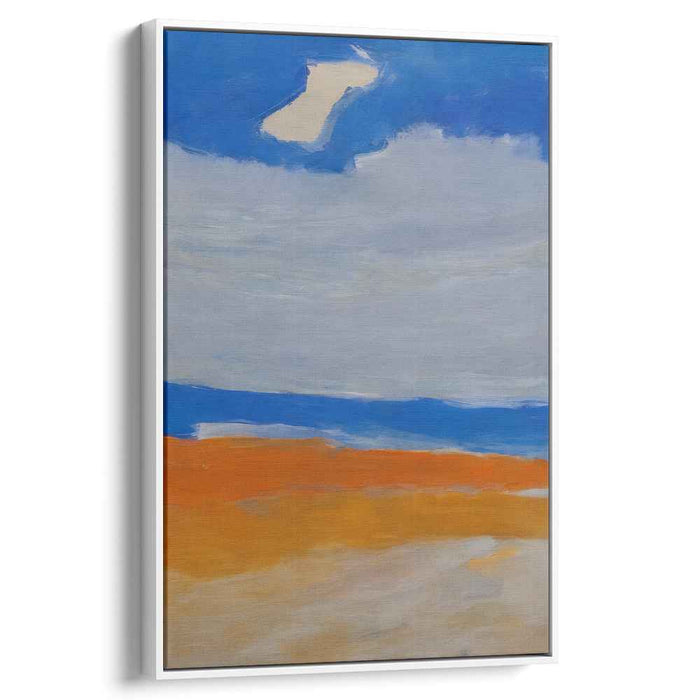 Twilight Horizon Minimalism: Minimalist Blue Sky and Sunset Canvas Art