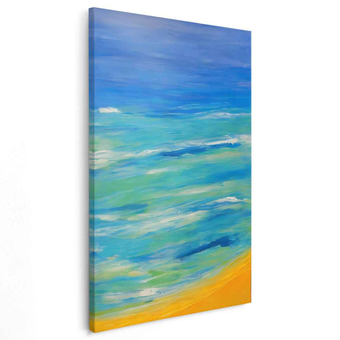 Shores of Brilliance: Luminous Coastal Abstract Canvas Art Print